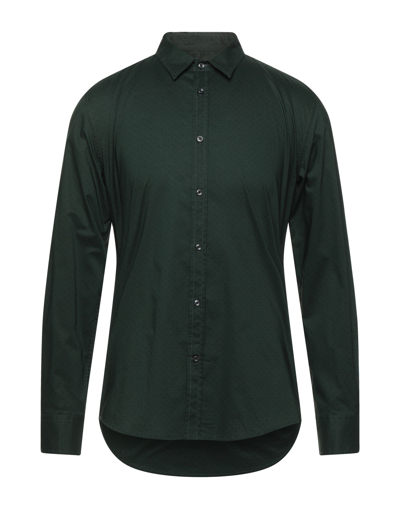 Shop Antony Morato Man Shirt Dark Green Size 36 Cotton