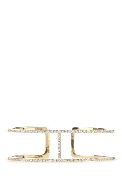 Shop Apm Monaco Embellished Double Line Cuff In Gold