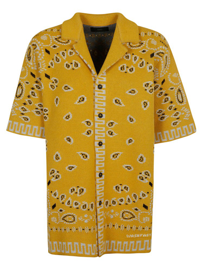 Shop Alanui Bandana Printed Buttoned Shirt In Yellow