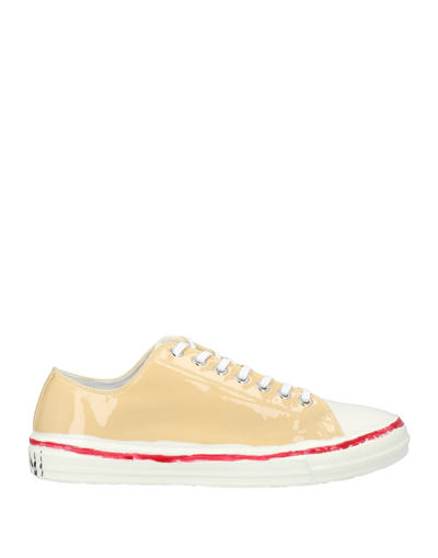 Shop Marni Man Sneakers Beige Size 8 Soft Leather