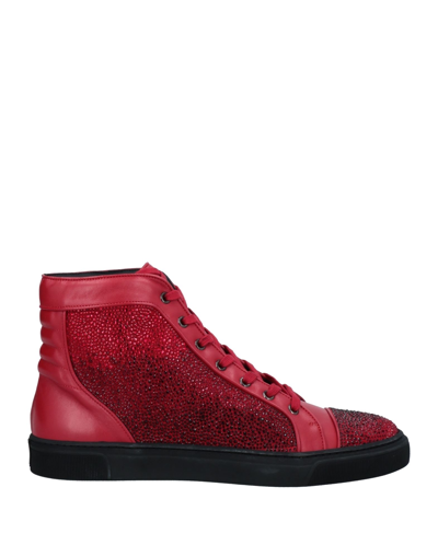 Shop Louis Leeman Man Sneakers Red Size 10 Soft Leather