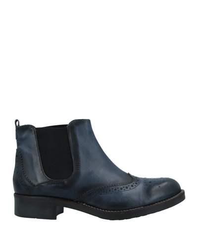Shop Angela George Ankle Boots In Dark Blue
