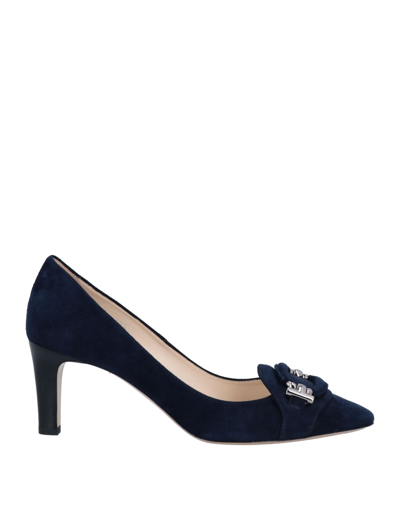 Shop Tod's Woman Pumps Midnight Blue Size 9 Soft Leather