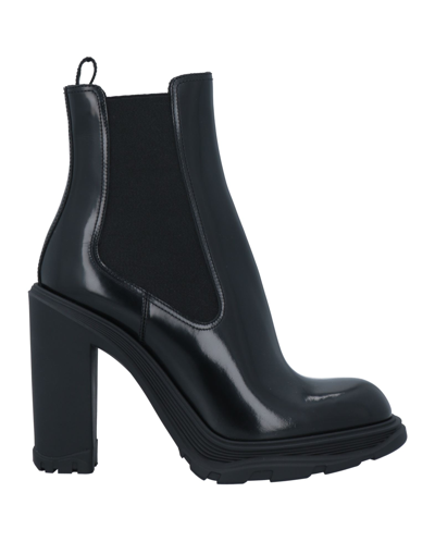 Shop Alexander Mcqueen Woman Ankle Boots Black Size 10 Soft Leather