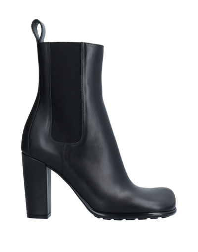 Shop Bottega Veneta Woman Ankle Boots Black Size 9.5 Calfskin, Elastic Fibres