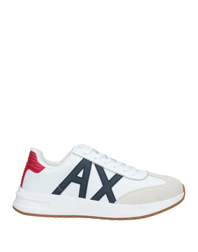 Shop Armani Exchange Man Sneakers White Size 12 Bovine Leather, Polyester, Polyurethane