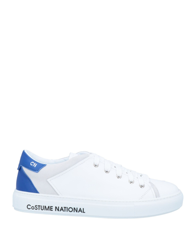 Men's Logo Mix-leather Low-top Sneakers In White