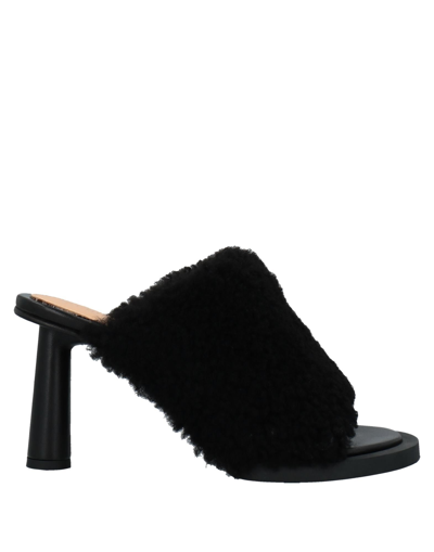 Shop Jacquemus Woman Sandals Black Size 6 Shearling