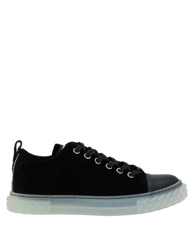 Shop Giuseppe Zanotti Man Sneakers Black Size 8 Soft Leather, Textile Fibers