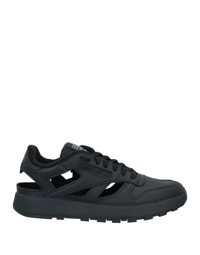 Shop Maison Margiela X Reebok Man Sneakers Black Size 9 Soft Leather, Textile Fibers