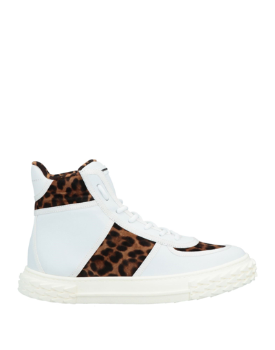 Shop Giuseppe Zanotti Woman Sneakers White Size 8 Soft Leather, Textile Fibers