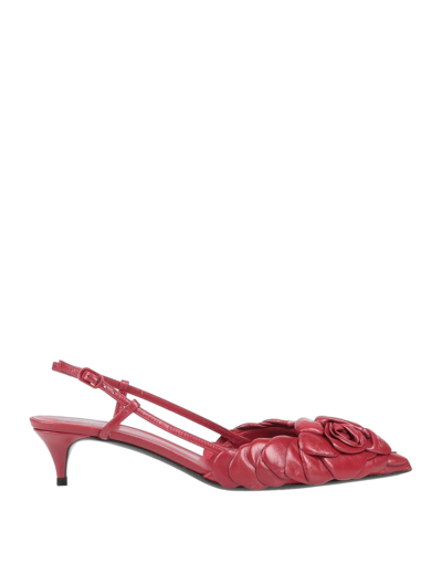 Shop Valentino Garavani Woman Pumps Red Size 7.5 Soft Leather