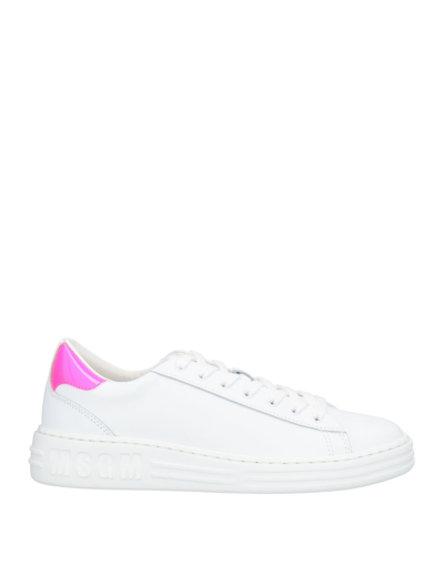 Shop Msgm Woman Sneakers White Size 6 Soft Leather
