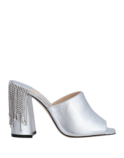Jimmy Choo Baia 100 Crystal Fringe Block Mules In In Silver