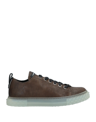 Shop Giuseppe Zanotti Man Sneakers Military Green Size 8 Soft Leather