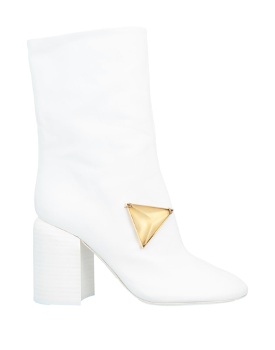 Shop Jil Sander Woman Ankle Boots White Size 7.5 Soft Leather