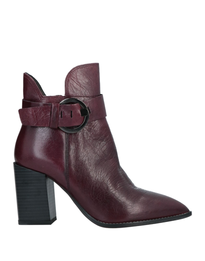 Shop Cafènoir Woman Ankle Boots Deep Purple Size 7 Soft Leather
