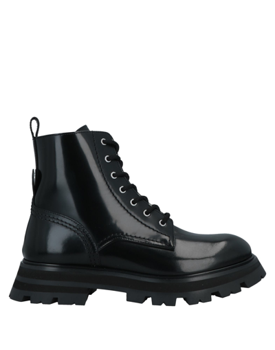 Shop Alexander Mcqueen Woman Ankle Boots Black Size 6 Soft Leather