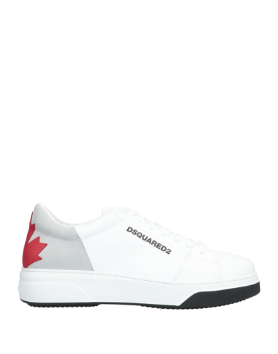 Shop Dsquared2 Man Sneakers White Size 7 Calfskin