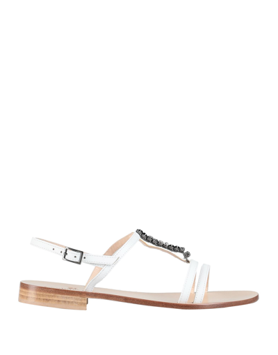 Shop Paolo Ferrara Woman Sandals White Size 7 Soft Leather