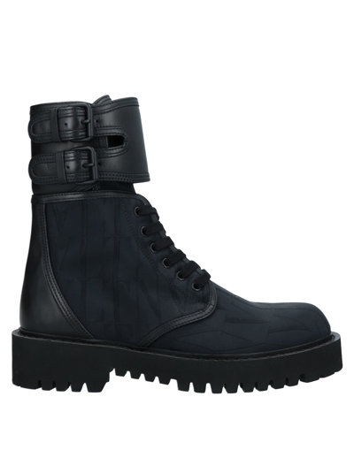 Shop Valentino Garavani Man Ankle Boots Black Size 7.5 Textile Fibers, Soft Leather