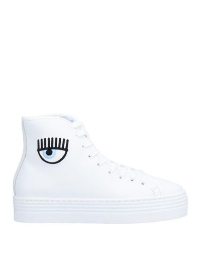 Shop Chiara Ferragni Woman Sneakers White Size 5 Soft Leather