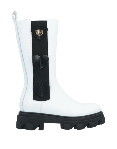 Shop Chiara Ferragni Woman Boot White Size 8 Soft Leather
