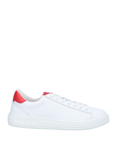Shop Msgm Man Sneakers White Size 9 Soft Leather
