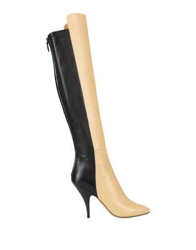 Shop Petar Petrov Woman Knee Boots Sand Size 6 Calfskin In Beige