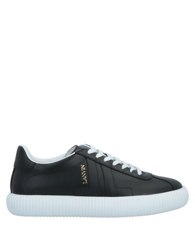 Lanvin Glen Leather Low-top Sneakers In Black