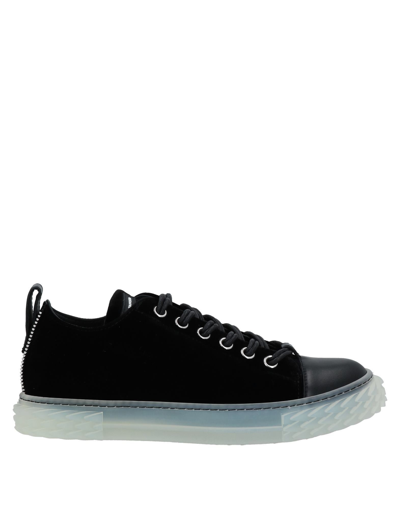 Shop Giuseppe Zanotti Man Sneakers Black Size 8 Textile Fibers, Soft Leather