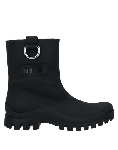 Shop Msgm Woman Ankle Boots Black Size 11 Rubber