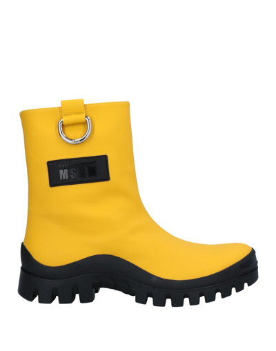 Shop Msgm Woman Ankle Boots Yellow Size 6 Rubber
