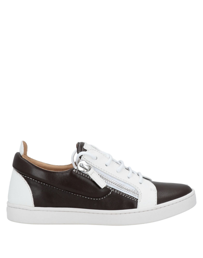 Shop Giuseppe Zanotti Woman Sneakers Dark Brown Size 8 Soft Leather