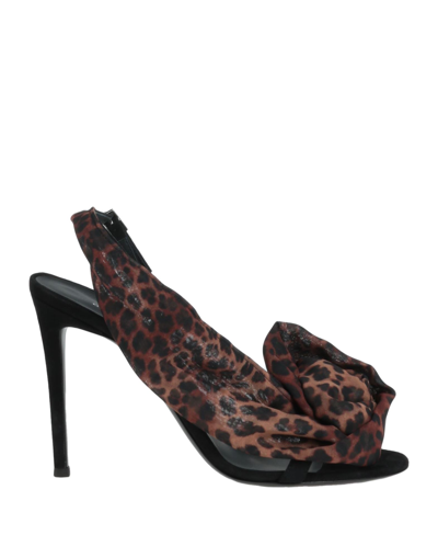Shop Giuseppe Zanotti Woman Sandals Brown Size 8 Soft Leather