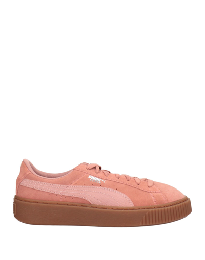 Shop Puma Woman Sneakers Salmon Pink Size 7.5 Soft Leather