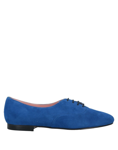 Shop Studio Pollini Woman Lace-up Shoes Bright Blue Size 9 Soft Leather