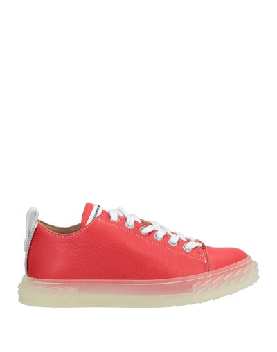 Shop Giuseppe Zanotti Woman Sneakers Red Size 8 Soft Leather