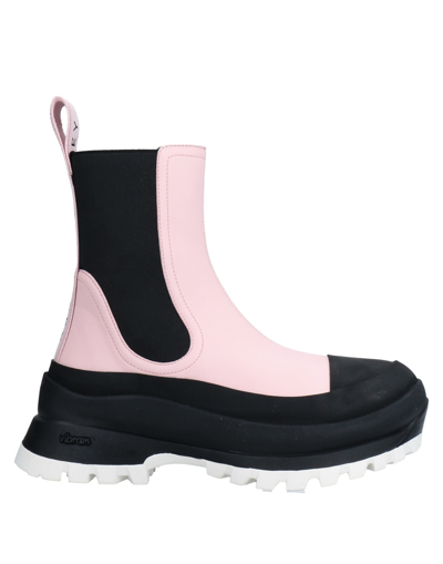 Shop Stella Mccartney Woman Ankle Boots Pink Size 6 Textile Fibers
