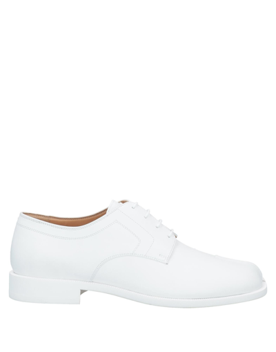 Shop Maison Margiela Man Lace-up Shoes White Size 9 Soft Leather