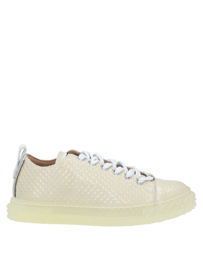 Shop Giuseppe Zanotti Woman Sneakers Ivory Size 6 Soft Leather In White