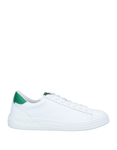 Shop Msgm Man Sneakers White Size 8 Soft Leather