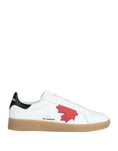 Shop Dsquared2 Man Sneakers White Size 9 Calfskin