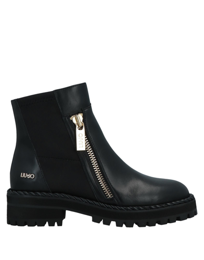 Shop Liu •jo Woman Ankle Boots Black Size 5 Soft Leather, Textile Fibers