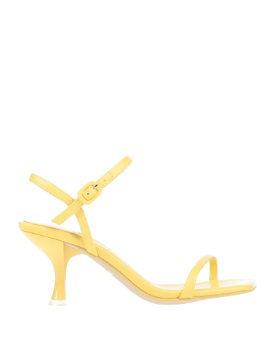 Shop Jeffrey Campbell Woman Sandals Yellow Size 8 Soft Leather