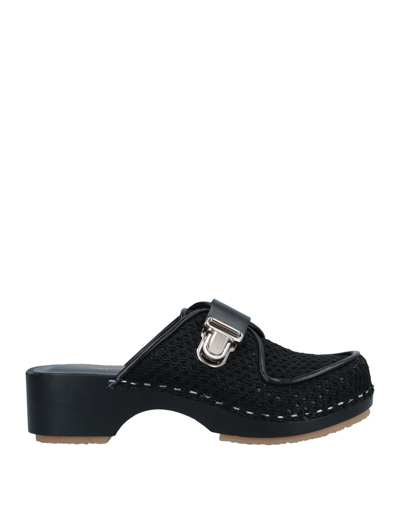 Shop Adieu Woman Mules & Clogs Black Size 7 Soft Leather, Textile Fibers