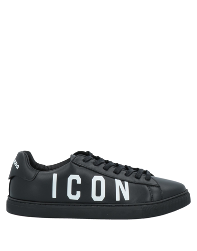 Shop Dsquared2 Man Sneakers Black Size 8 Calfskin