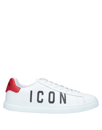Shop Dsquared2 Man Sneakers White Size 11 Calfskin