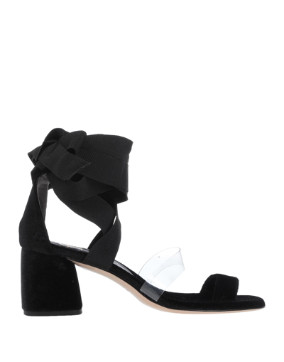 Shop Le Ruemarcel Woman Thong Sandal Black Size 7 Textile Fibers