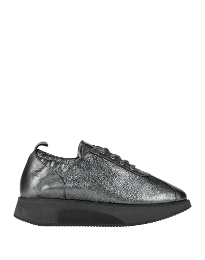 Shop Alberto Guardiani Woman Sneakers Steel Grey Size 6 Soft Leather